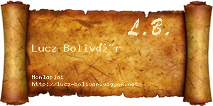 Lucz Bolivár névjegykártya